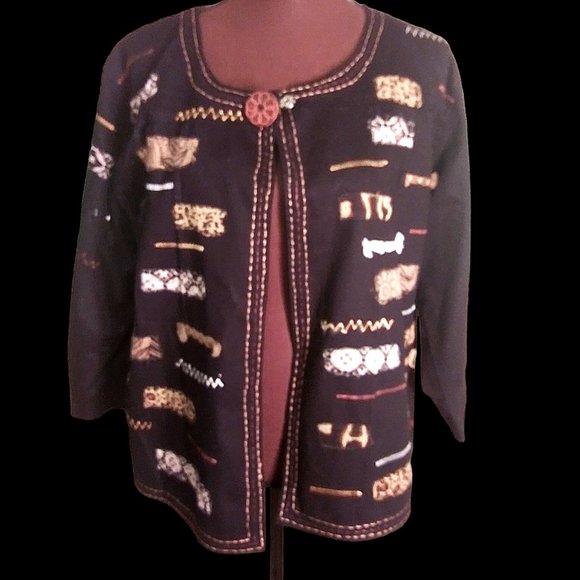 Plus Size Vintage Jacket, Women's Jacket, Oversize Jacket, Vintage Top, Jacket - Picture 2 of 14